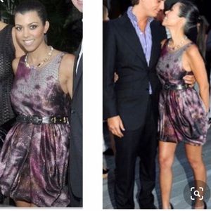 ASO Kardashian Alice + Olivia Pleated, Tulip Hem in Purple in Size XS | US2